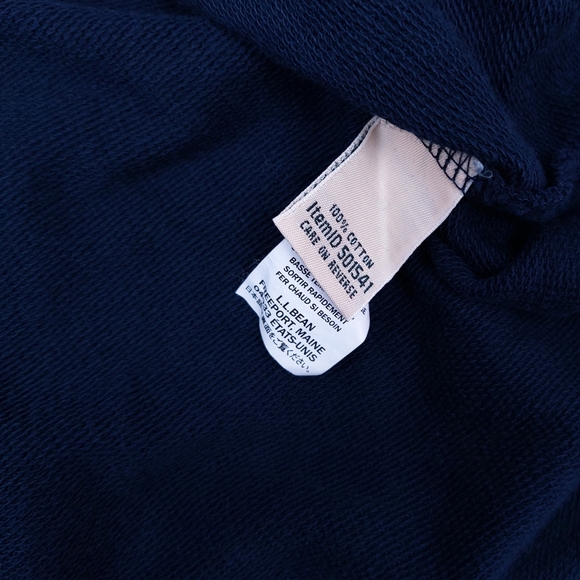 L.L.Bean Mens L Navy Blue 4 Button Denim Placket Long Sleeve Shirt - Picture 6 of 7